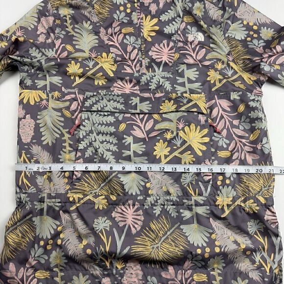 North Face Packable Hooded Rain/Wind Resistant Floral 1/4 Zip Jacket, Sz. M - Picture 14 of 16